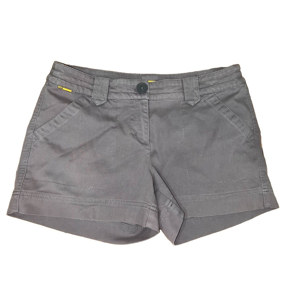 LOLE Womens Gray Cotton Blend Zip Fly Multi Pocket Hiking Shorts Size 8 Stretch